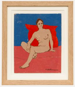 Georges Eugene Delhomme (1904-1989) - 20th Century Oil, The Red Cushion