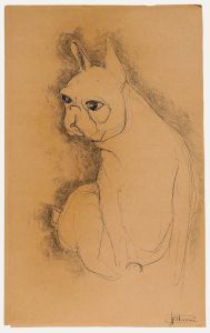 J. Pillmann - Mid 20th Century Pen and Ink Drawing, Sitting Patient