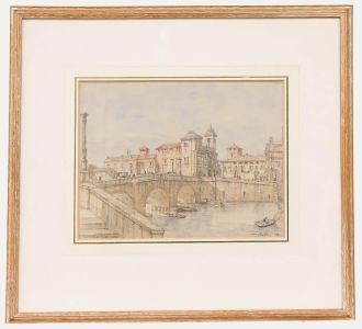 Sir Henry George Rushbury RA (1889-1968) - 1968 Watercolour, Isola Tiberina