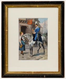 Framed Late 19th Century Gouache - A Good Drink