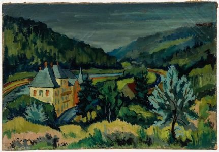 Pierre Neveu (b.1929) - 1953 Oil, Countryside in Bloom