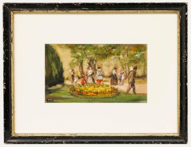 Early 20th Century Watercolour - A Walk in the Park