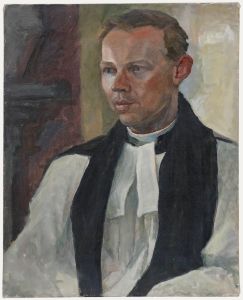 Pauline Plummer (b.1933) - 20th Century Oil, Portrait of a Vicar