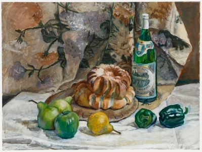 Pauline Plummer (b.1933) - 20th Century Oil, Cottage Loaf & Fruits