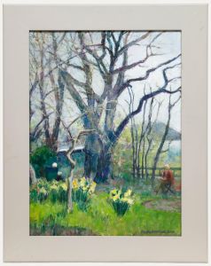 Pauline Plummer (b.1933) - Framed Contemporary Oil, Enjoying Diana's Garden