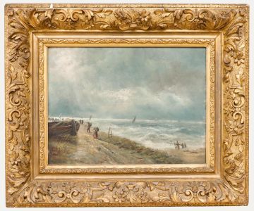 Late 19th Century Oil - Tempestuous Coastline