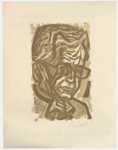 Victor Rebuffo (1903-1983) - Mid 20th Century Woodcut, Autorretrato