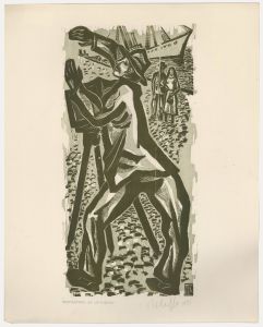 Victor Rebuffo (1903-1983) - Mid 20th Century Woodcut, Fotógrafo De La Ribera