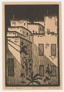 Hans Venter (1892-1971) - Early 20th Century Woodcut, Roman Houses