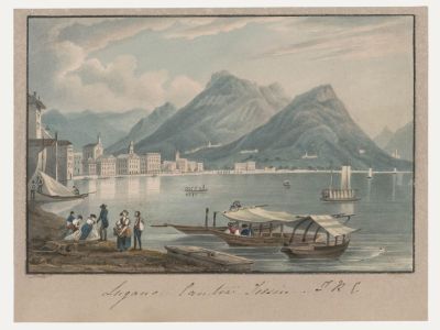 Thomas Remnant Charleton (1756-1849) - Watercolour, Lake Lugano