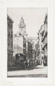 Nathaniel Sparks RE (1880-1956) - 1911 Etching, St Paul's Tower