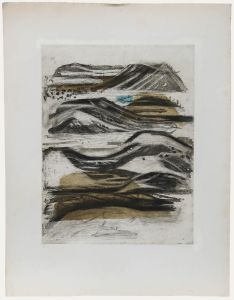 Betty Connal Peebles (1935-1999) - 20th Century Collagraph, Abstract Mountains
