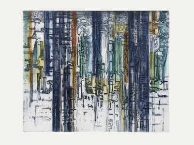 Betty Connal Peebles (1935-1999) - 20th Century Collagraph, Chien et Loup
