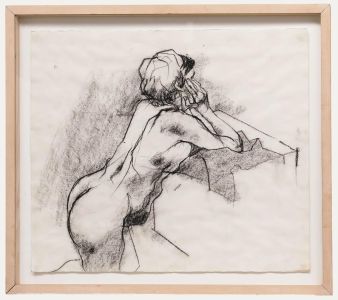 Maggie O'Brien - 20th Century Charcoal Drawing, Thoughtful Nude