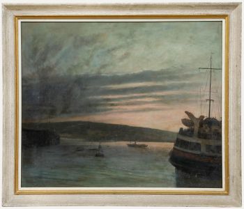 George Weissbort (1928-2013) - Framed 1958 Oil, Eventide Harbour