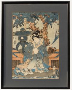Utagawa Kunisada (1786–1865) -Late 19th Century Japanese Woodblock, The Actress