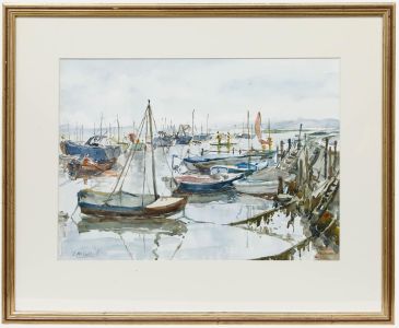 J. McCulloch - Framed 20th Century Watercolour, Morning in the Harbour