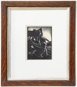 Clare Leighton (1898-1989) - Mid 20th Century Woodcut, Turning the Plough