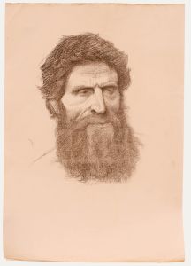 Early 20th Century Graphite Drawing - A Weathered Man