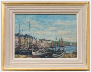 Gerard Roux (b.1946) - Framed 20th Century Oil, View of the Harbour