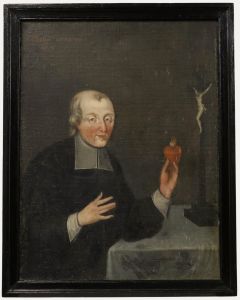 Northern European School 1695 Oil - Portrait of a Jesuit Priest