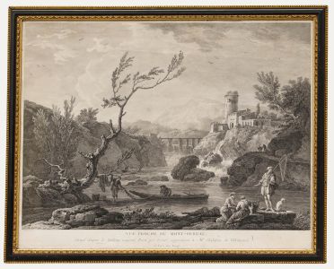 Jean-Jacques Le Veau (1729-1786) - Framed Engraving, Vue Proche du Mont-Ferrat
