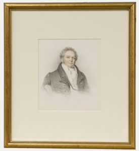 William Moore (1790-1851) - 1829 Graphite Drawing, Portrait of Robert Flower