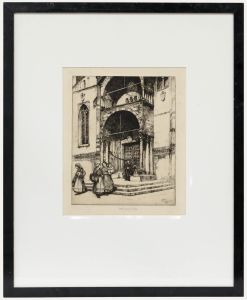 May Louise Greville Cooksey (1878-1943) - Framed 1916 Etching, Verona Cathedral