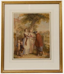 J.M. Wright (1777-1866) - Watercolour, Illustration for 'The Vicar of Wakefield'