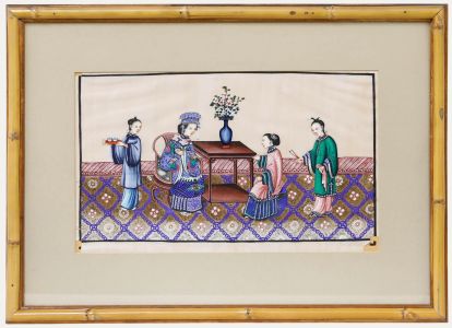 Chinese School 19th Century Gouache - Tea for the Lady
