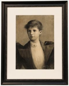 Ernest Hartley-Ford (1865-1934) - Charcoal Drawing, Portrait of a Lady