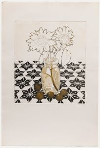 Eleanor Scarfe (1911-1992) - 20th Century Etching, Sunflowers in a Glass Jar I