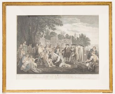 Hall after West - 1775 Engraving, William Penn's Treaty with the Indians