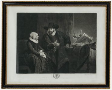 Josiah Boydell after Rembrandt - 1781 Mezzotint, The Preacher and his Wife