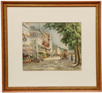Miriam Mabel Hooper - Early 20th Century Watercolour, French Town in Summer