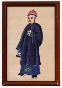 19th Century Gouache - Man in Blue