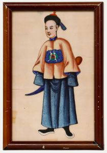 19th Century Gouache - Young Man in Orange