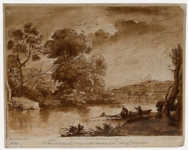 Richard Earlom after Claude Lorrain - 1774 Etching, Fishermen at Sunset