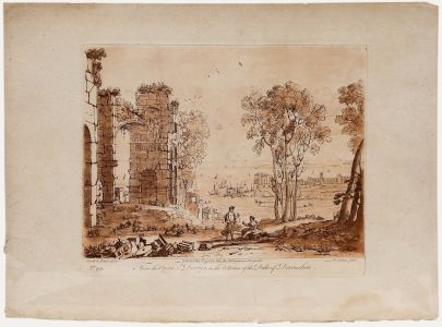 Richard Earlom after Claude Lorrain - 1775 Etching, Apollo and the Cumaean Sibyl