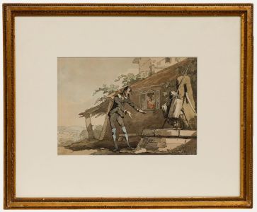 Attrib. John Augustus Atkinson - Watercolour, Don Quixote Outside the Inn