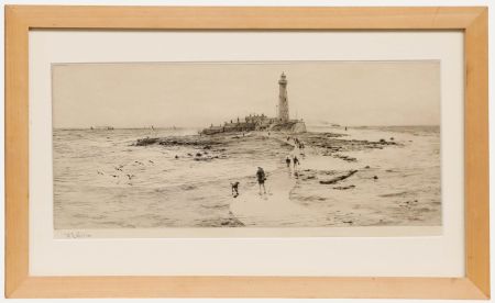 William Lionel Wyllie - Late 19th Century Etching, St Mary's Island & Lighthouse
