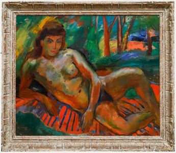 Paul Hannaux - Mid 20th Century Oil, Nude Woman