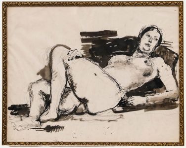 Paul Hannaux - Mid 20th Century Pen and Ink Drawing, Female Nude Study