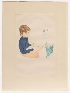 Patrick Procktor (1936-2003) - 20th Century Aquatint, Boy with Carnation
