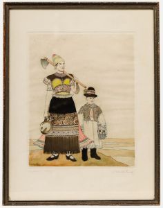 Erno Barta - Early 20th Century Etching, Hungarian Costume Study