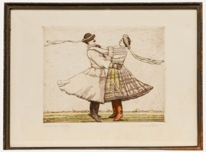 Erno Barta - Early 20th Century Etching, Hungarian Dance