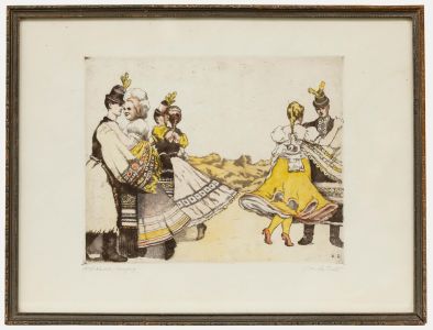 Erno Barta - Early 20th Century Etching, The Csárdás