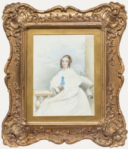 19th Century Watercolour - Lady in White