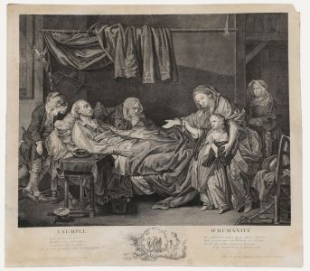 After Jean-Baptiste Greuze - 18th Century Engraving, Exemple D'Humanité