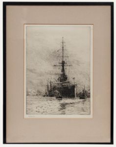 William Lionel Wyllie - Early 20th Century Etching, HMS Orion